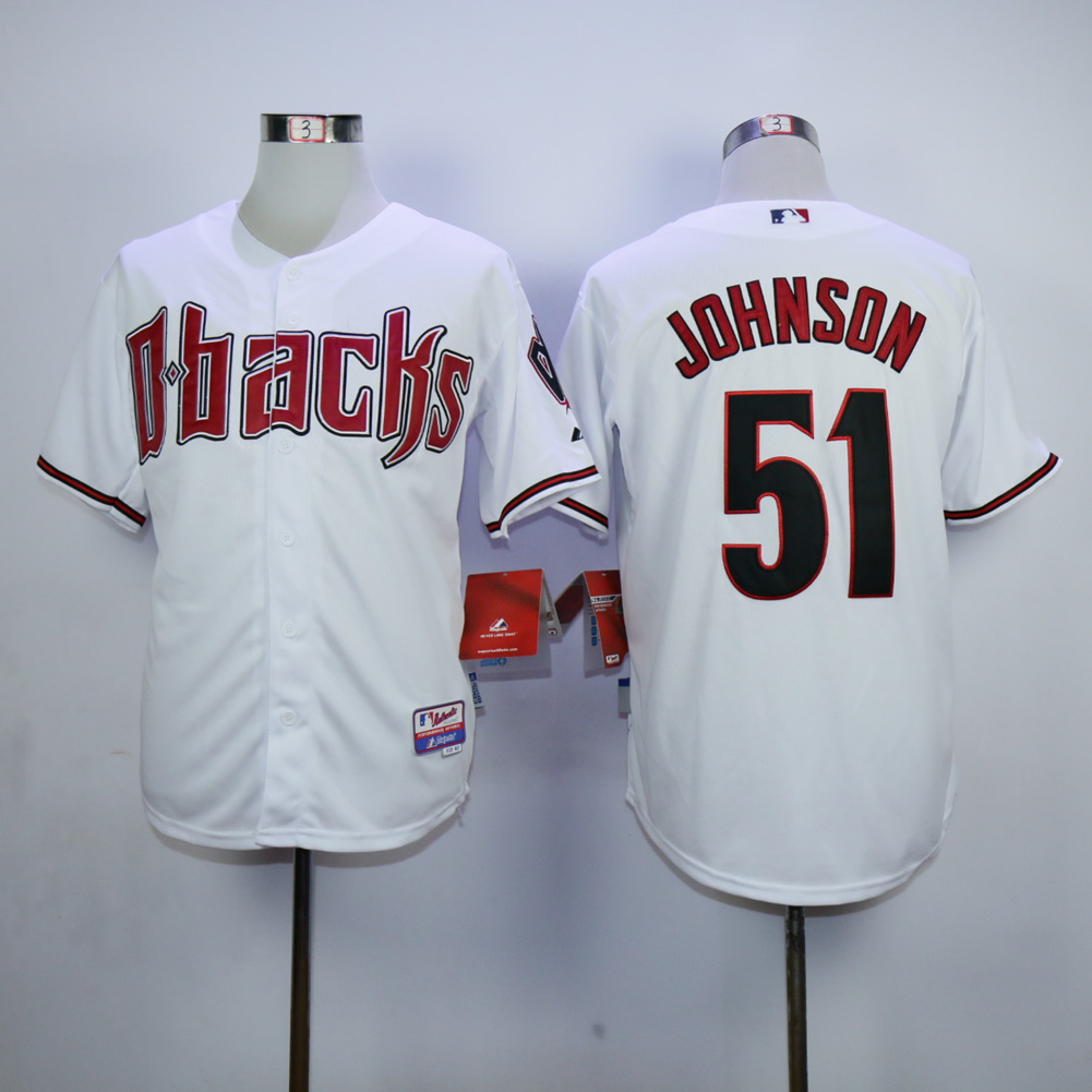 Men Arizona Diamondback #51 Johnson White MLB Jerseys1->arizona diamondback->MLB Jersey